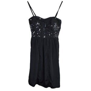 American Eagle Dress 8 Womens Sequin Strappy Gray Mini Stretch Polyester Party